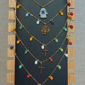 Collares de Acero Inoxidable detalles Coloridos