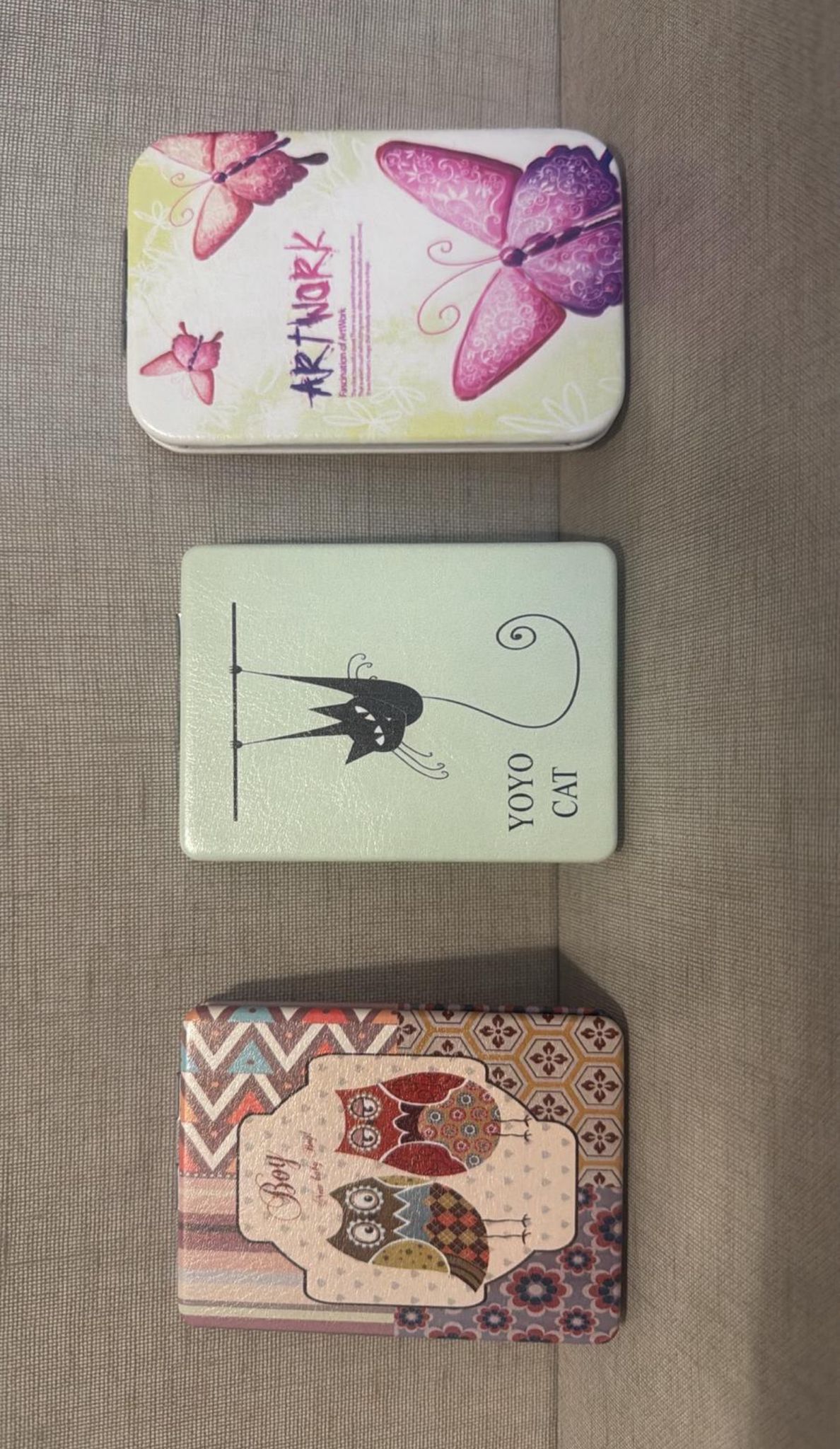 Espejos de Viaje con Estuche Metálico Decorado